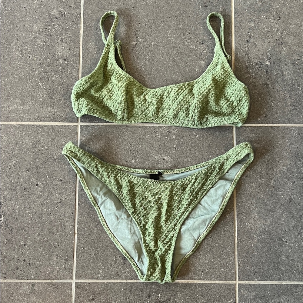 Triangl Swimwear Olive Textured Bikini